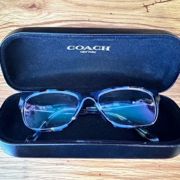COACH Blue Tortoise Eyeglass Frames w/ Case | HC6154 5613 - Picture 1 of 10